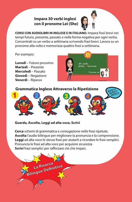 30 Verbs and pronouns She English Italian Bilingual Audiobook Co